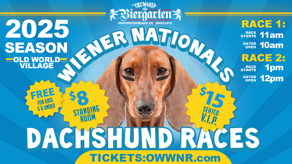 2025 Wiener Dog Races at Old World Huntington Beach