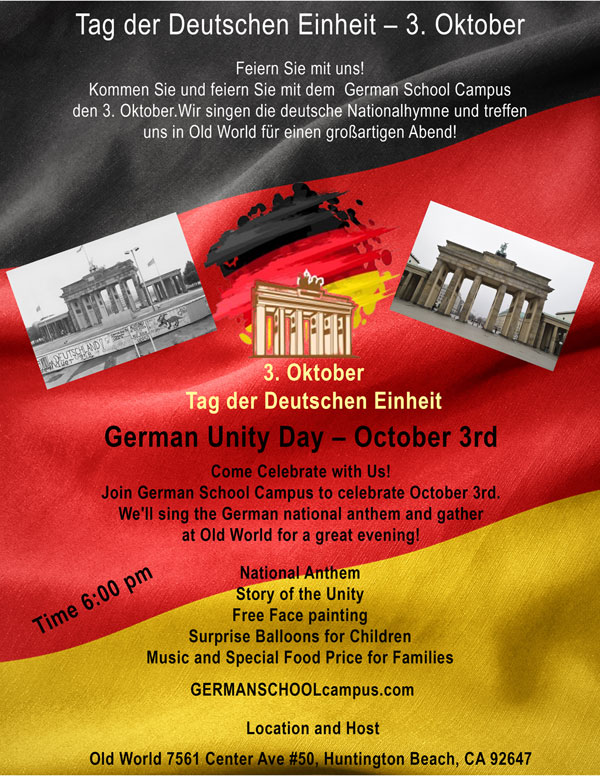 Celebrate German Unity Day with German School Campus at Old World Village