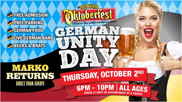 German Unity Day at BIERGARTEN OLD WORLD Huntington Beach