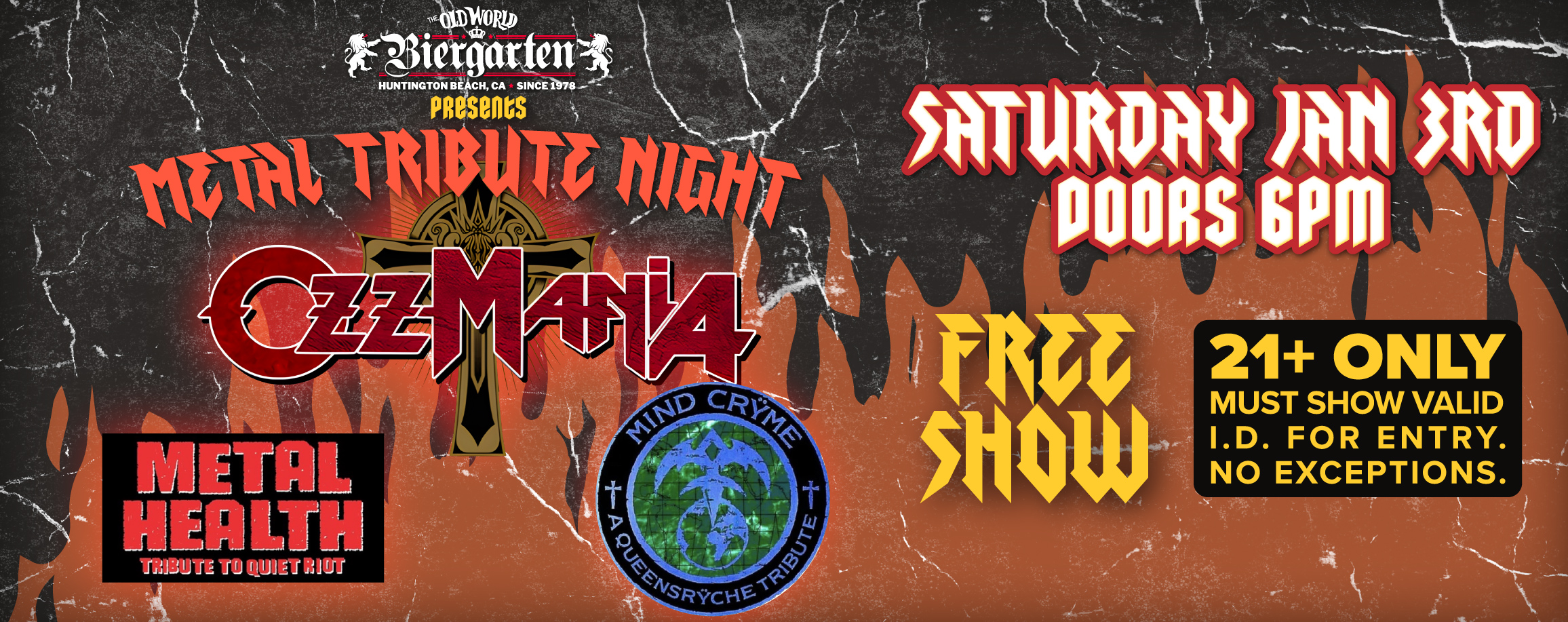 Biergarten at Old World HB Concert Venue – Live Entertainment at