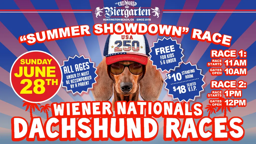 Wiener Dog Races at Old World Biergarten in Huntington Beach