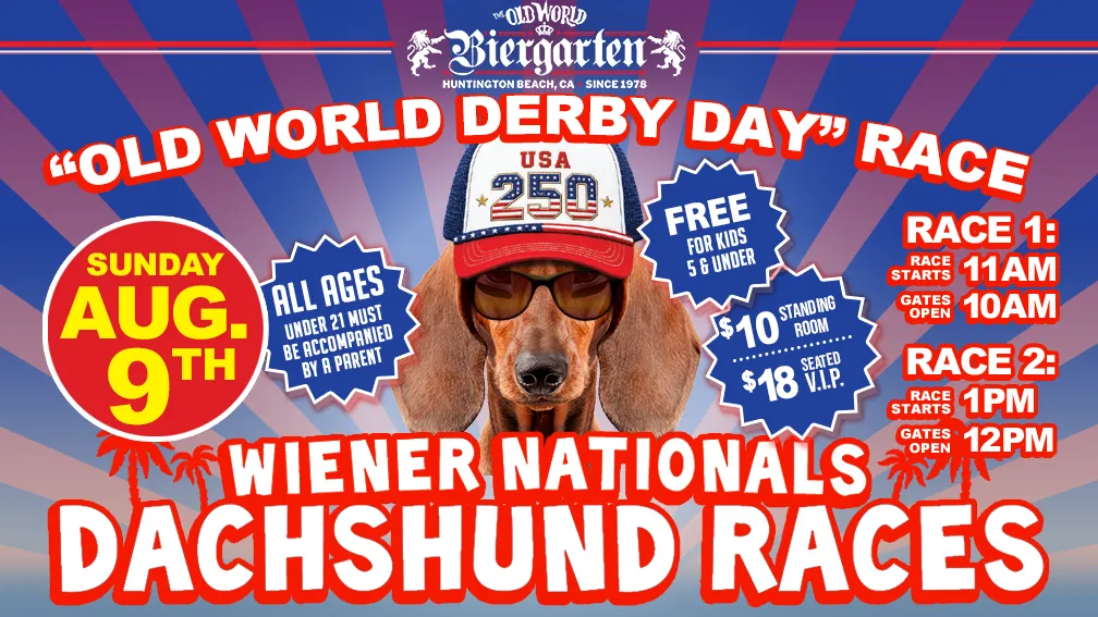 Wiener Dog Races at Old World Biergarten in Huntington Beach