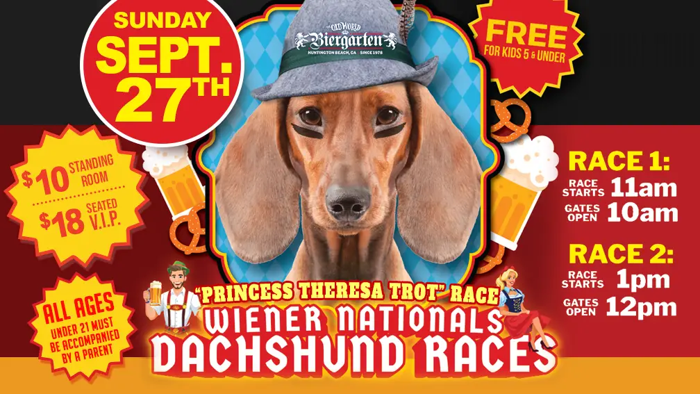 Wiener Dog Race on Sept. 27, 2026 at Old World Biergarten Huntington Beach