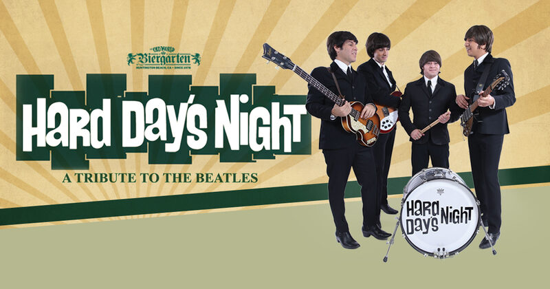 Hard Days Night Beatles tribute band performing at Old World Huntington Beach Spring Fest