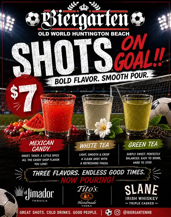 Soccer Fest Goal Shots $7 at Old World Biergarten Huntington Beach