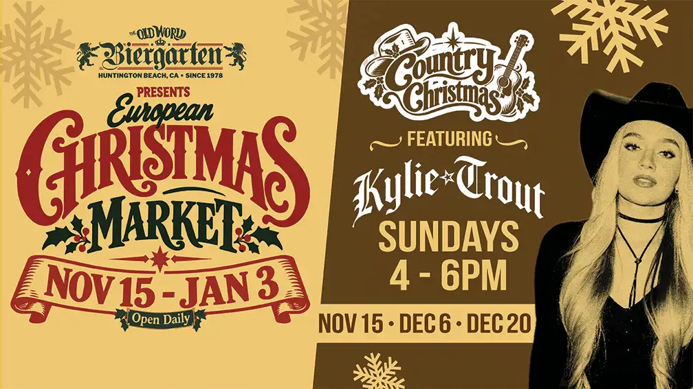 Kylie Trout at Old World Christmas Market at Old World Biergarten Huntington Beach, CA